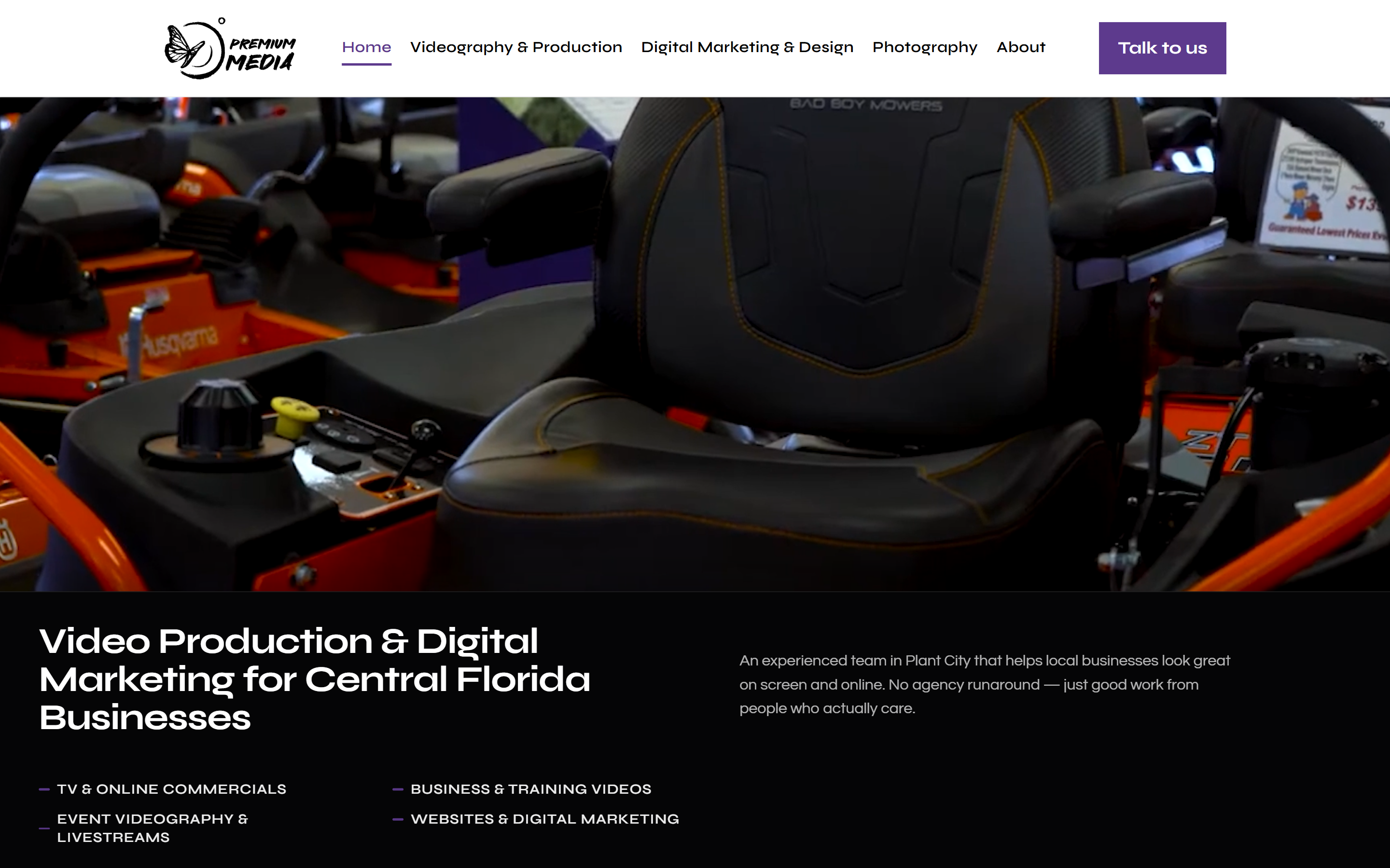 Premium Media FL desktop view