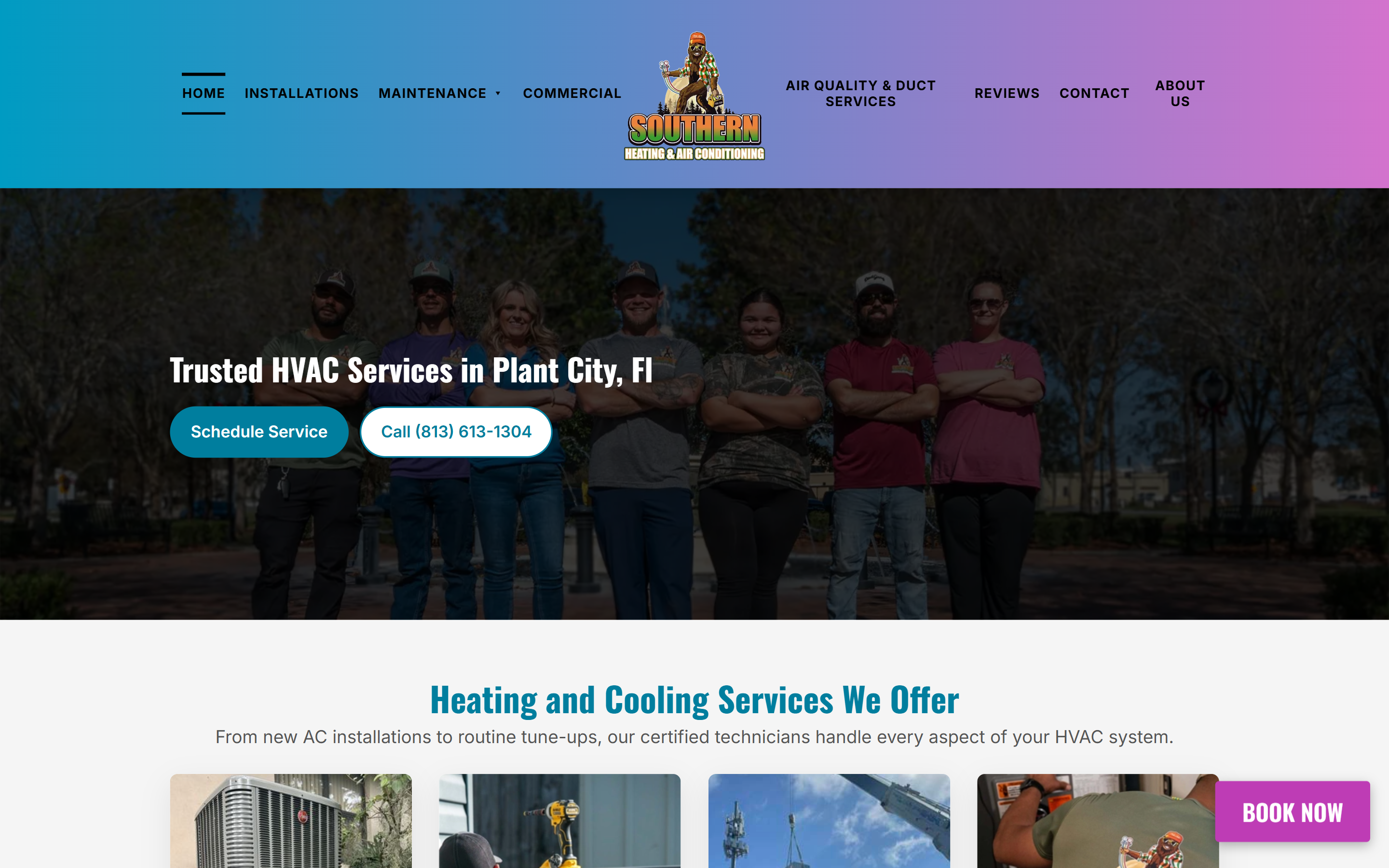 Southern Heat & AC desktop view